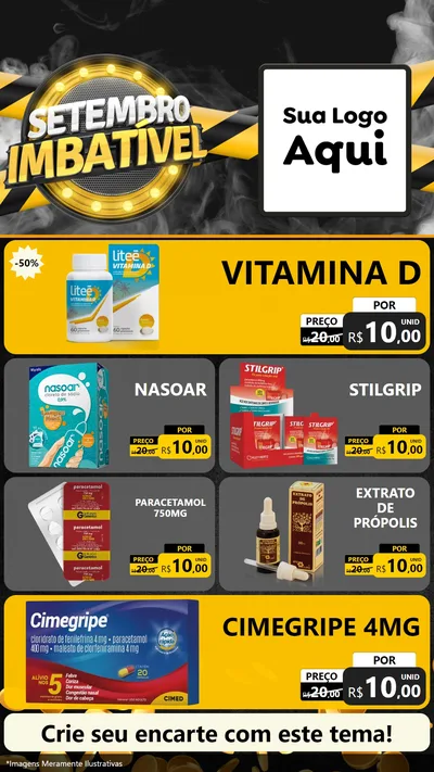 Modelo de TV para TV Vertical com o tema Setembro Imbatível para Farmácia
