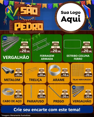 Modelo de Rede Social para Feed Instagram com o tema São Pedro para Ferragens