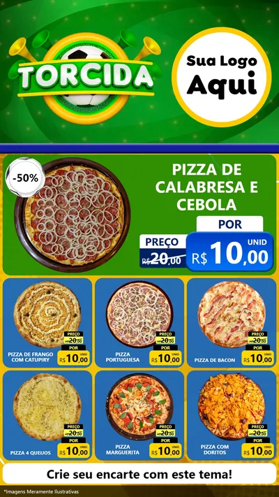 Modelo de Rede Social para Stories com o tema Torcida para Pizzaria