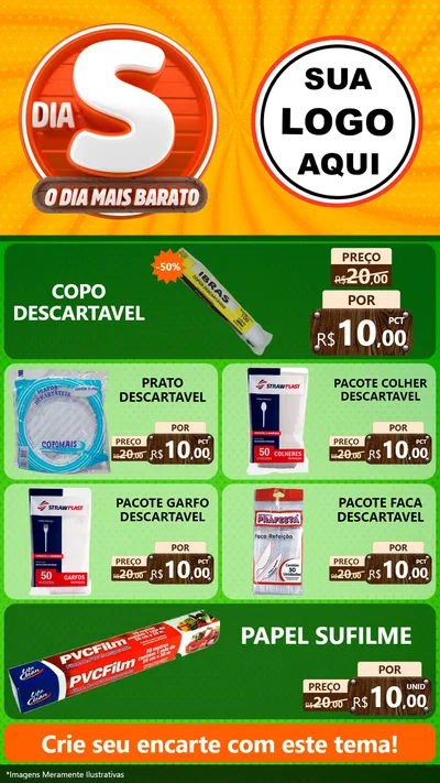 Modelo de TV para TV Vertical com o tema Dia S - O Dia Mais Barato para Embalagens