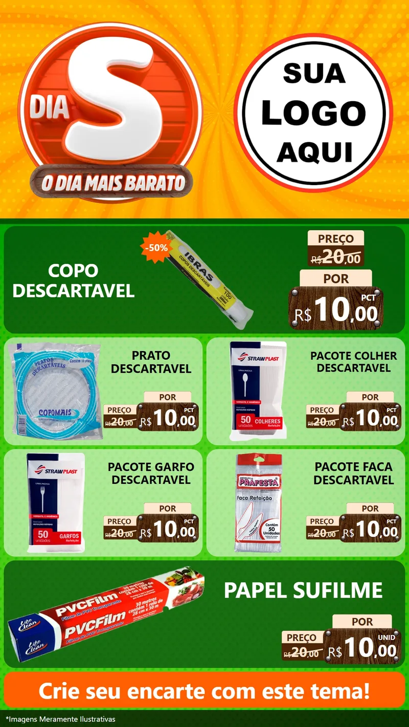 Modelo de TV para TV Vertical com o tema Dia S - O Dia Mais Barato para Embalagens