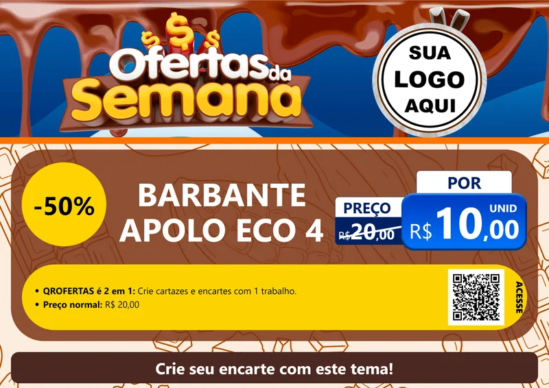 Modelo de Cartaz para Cartaz A4 Horizontal com o tema Ofertas da Semana - Páscoa para Armarinho e Aviamentos