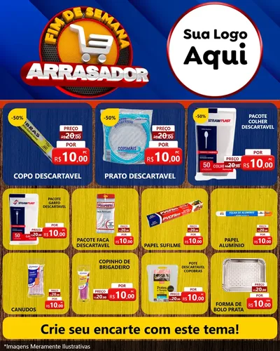 Modelo de Rede Social para Feed Instagram com o tema Fim De Semana Arrasador para Embalagens