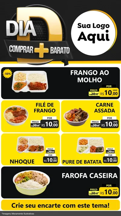 Modelo de TV para TV Vertical com o tema Dia D Mais Economia para Restaurante