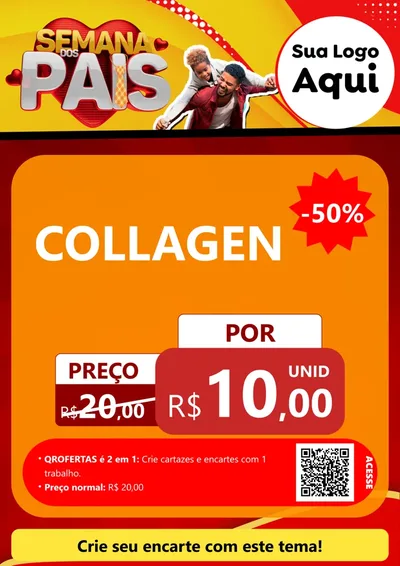 Modelo de Cartaz para Cartaz A4 Vertical com o tema Semana Dos Pais para Suplementos alimentares