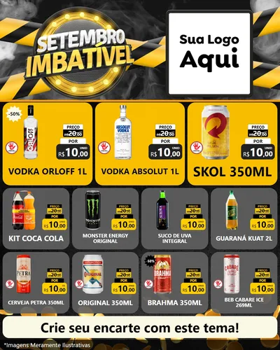 Modelo de Rede Social para Feed Instagram com o tema Setembro Imbatível para Distribuidora de bebidas