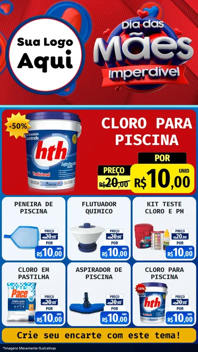 Modelo de Rede Social para Stories com o tema Dia Das Mães Imperdível para Produtos para Piscina
