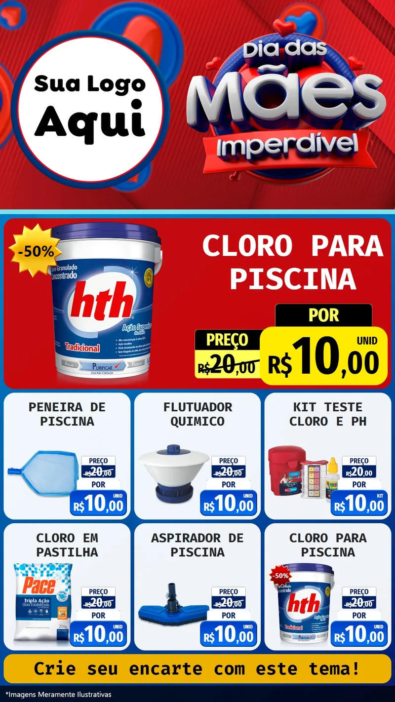 Modelo de Rede Social para Stories com o tema Dia Das Mães Imperdível para Produtos para Piscina