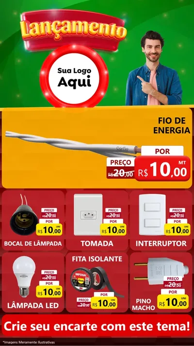 Modelo de Rede Social para Stories com o tema Lançamento para Materiais Elétricos