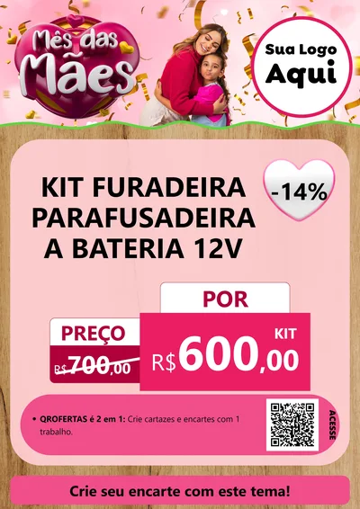 Modelo de Cartaz para Cartaz A4 Vertical com o tema Mês das Mães para Maquinas e Ferramentas