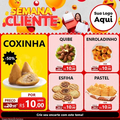 Modelo de Rede Social para Feed Facebook com o tema Semana do Cliente para Salgadaria