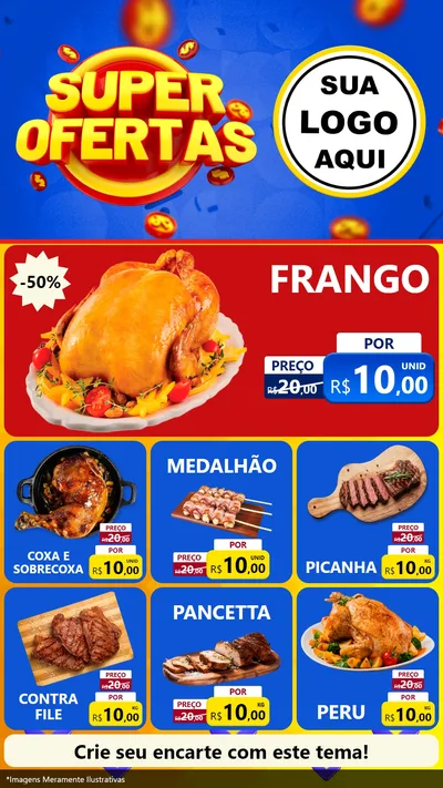 Modelo de Rede Social para Stories com o tema Super Ofertas para Assados