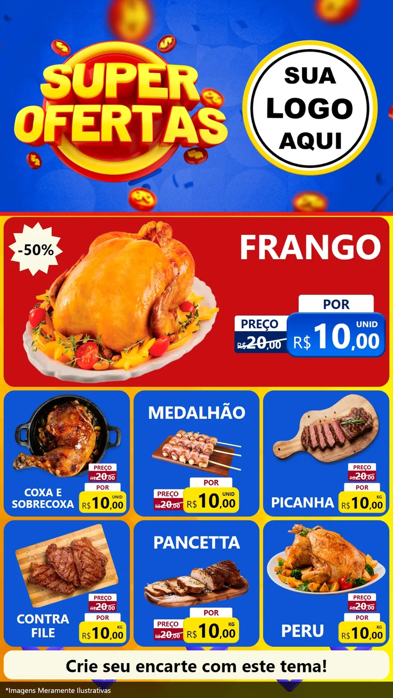 Modelo de Rede Social para Stories com o tema Super Ofertas para Assados