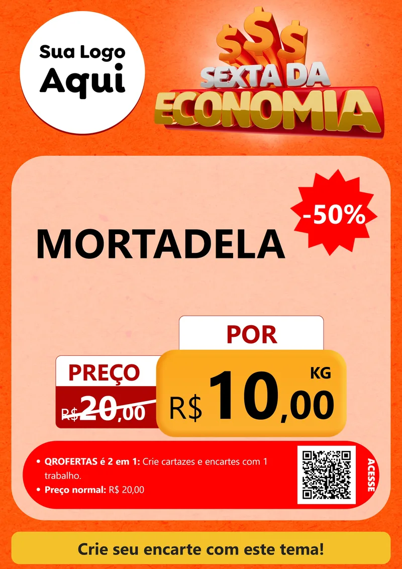Modelo de Cartaz para Cartaz A4 Vertical com o tema Sexta da Economia para Frios e Laticínios