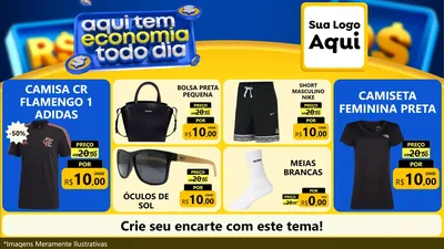 Modelo de TV para TV Horizontal com o tema Aqui Tem Economia Todo Dia para Roupas e acessórios