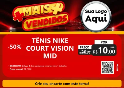 Modelo de Cartaz para Cartaz A4 Horizontal com o tema Mais Vendidos para Calçados