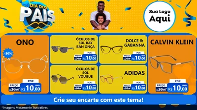 Modelo de TV para TV Horizontal com o tema Dia dos Pais para Óticas