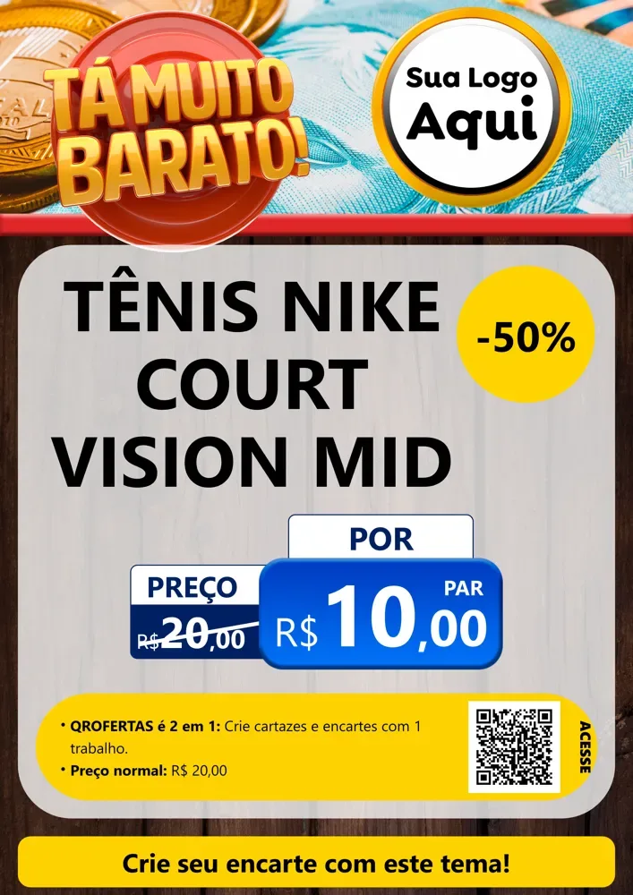 Modelo de Cartaz para Cartaz A4 Vertical com o tema Está Muito Barato para Calçados