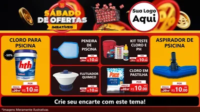 Modelo de TV para TV Horizontal com o tema Sábado de Ofertas Imbatíveis para Produtos para Piscina