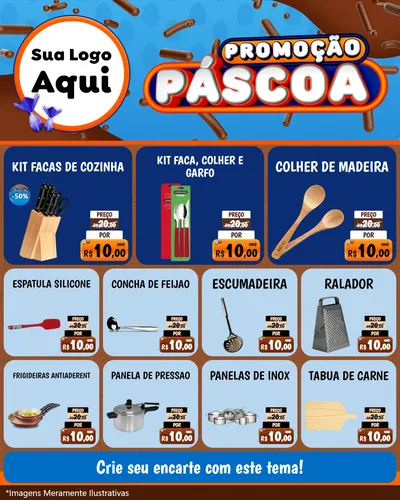 Modelo de Rede Social para Feed Instagram com o tema Promoção Páscoa para Utilidades Domésticas