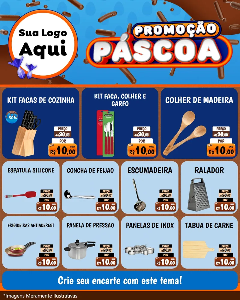 Modelo de Rede Social para Feed Instagram com o tema Promoção Páscoa para Utilidades Domésticas