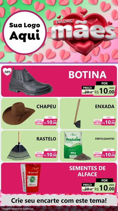 Modelo de TV para TV Vertical com o tema Dia das Mães para Agropecuária