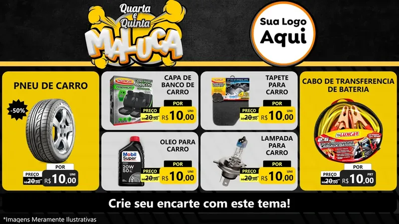 Modelo de TV para TV Horizontal com o tema Quarta e Quinta Maluca para Auto peças