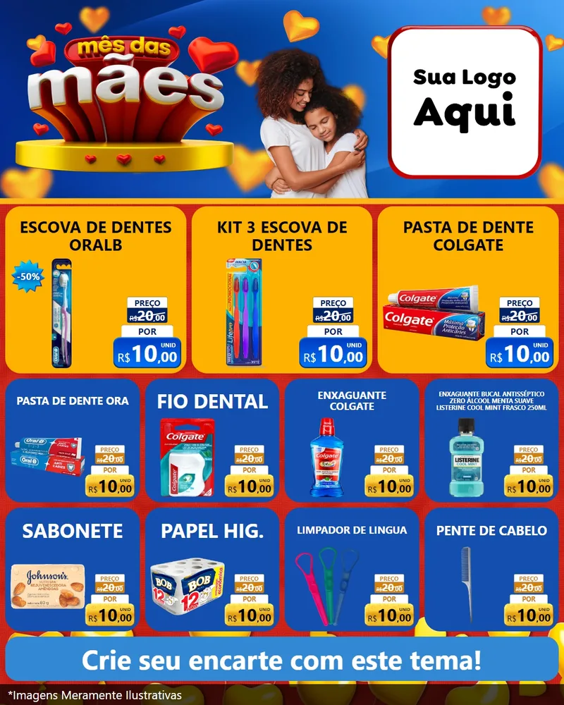 Modelo de Rede Social para Feed Instagram com o tema Mês das Mães para Higiene Pessoal