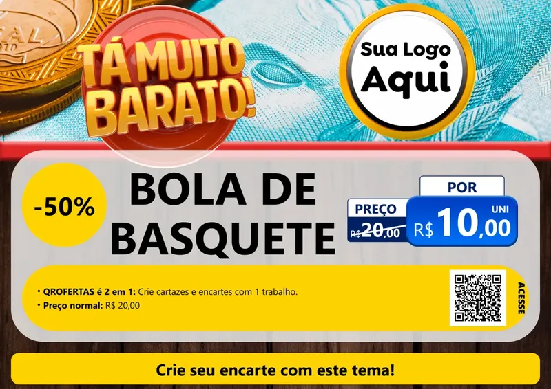 Modelo de Cartaz para Cartaz A4 Horizontal com o tema Está Muito Barato para Artigos Esportivos