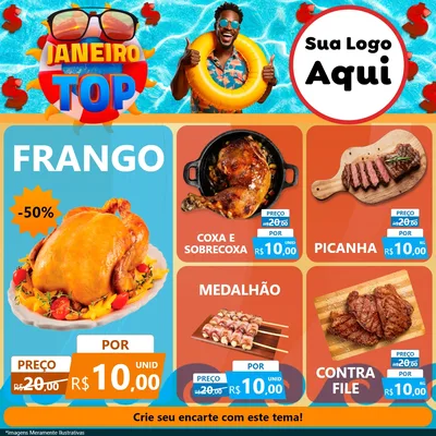 Modelo de Rede Social para Feed Facebook com o tema Janeiro Top para Assados