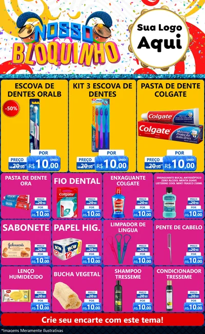 Modelo de Encarte para Encarte Grande com o tema Nosso Bloquinho para Higiene Pessoal