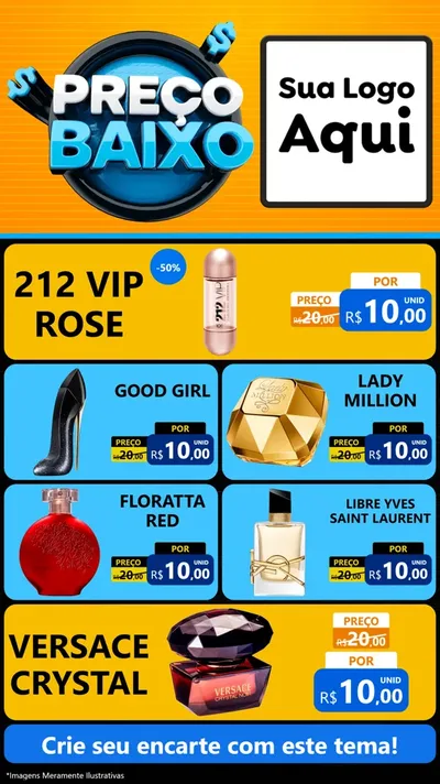 Modelo de TV para TV Vertical com o tema Preço Baixo para Perfumes