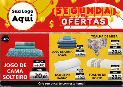 Modelo de Encarte para Encarte A4 Horizontal com o tema Segunda de Ofertas para Cama, Mesa e Banho
