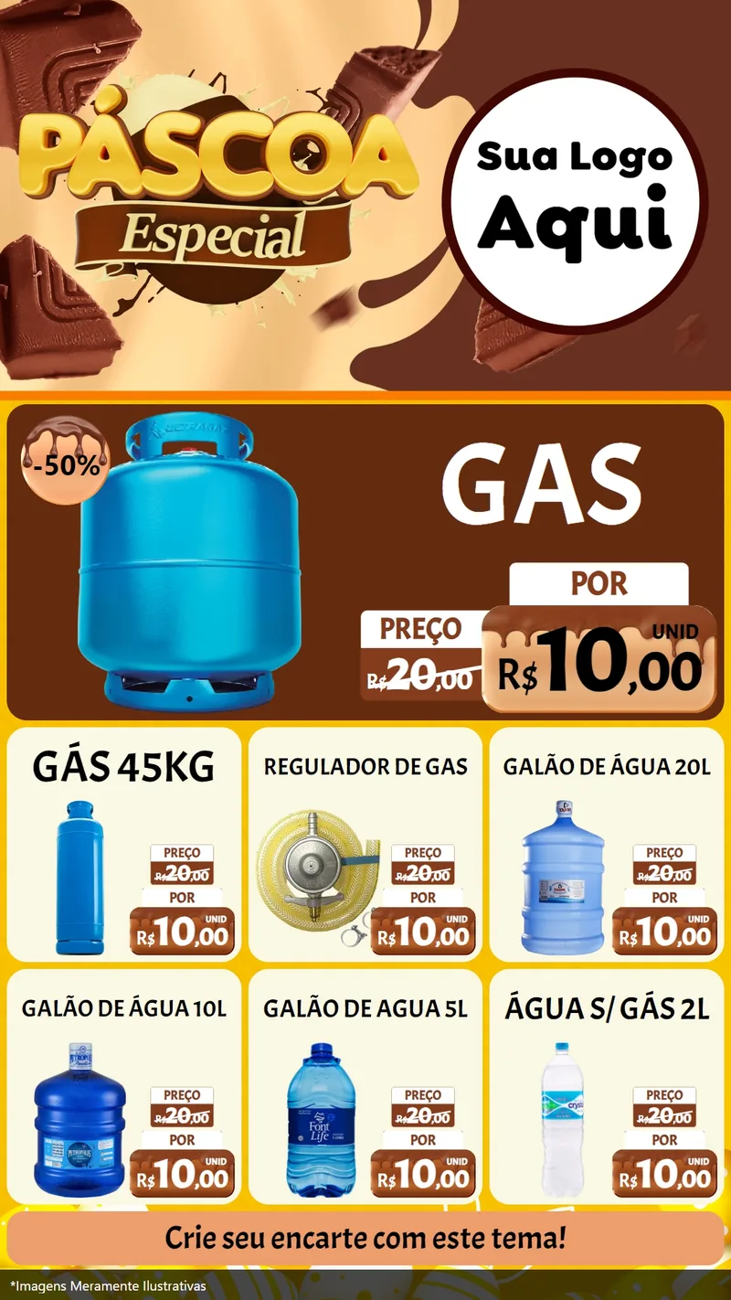Modelo de Rede Social para Stories com o tema Páscoa Especial para Água e gás