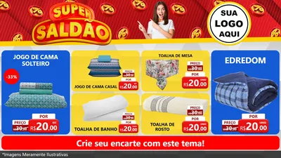 Modelo de TV para TV Horizontal com o tema Super Saldão para Cama, Mesa e Banho