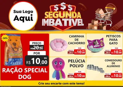 Modelo de Encarte para Encarte A4 Horizontal com o tema Segunda Imbatível para Pet Shop
