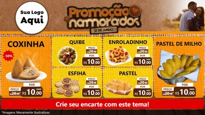 Modelo de TV para TV Horizontal com o tema Promoção Namorados para Salgadaria