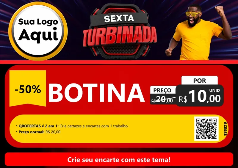 Modelo de Cartaz para Cartaz A4 Horizontal com o tema Sexta Turbinada para Agropecuária