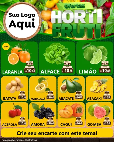 Modelo de Rede Social para Feed Instagram com o tema Ofertas Hortifrúti para Hortifrúti