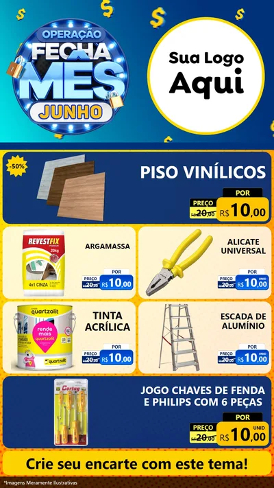 Modelo de TV para TV Vertical com o tema Operação Fecha Mês, Junho para Material para Construção