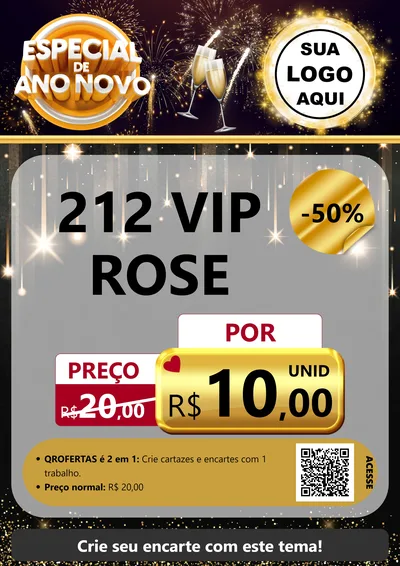 Modelo de Cartaz para Cartaz A4 Vertical com o tema Especial de Ano Novo para Perfumes