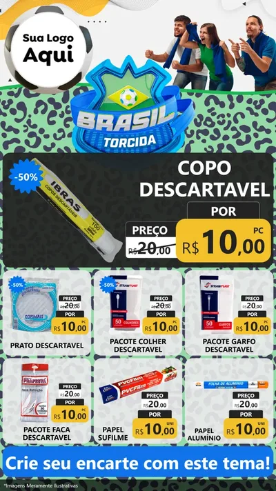 Modelo de Rede Social para Stories com o tema Brasil Torcida - Copa para Embalagens