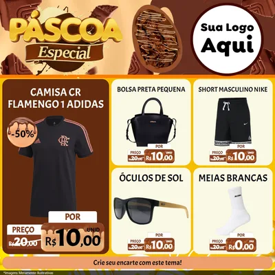 Modelo de Rede Social para Feed Facebook com o tema Páscoa Especial para Roupas e acessórios