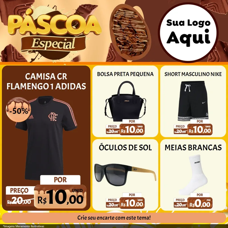 Modelo de Rede Social para Feed Facebook com o tema Páscoa Especial para Roupas e acessórios