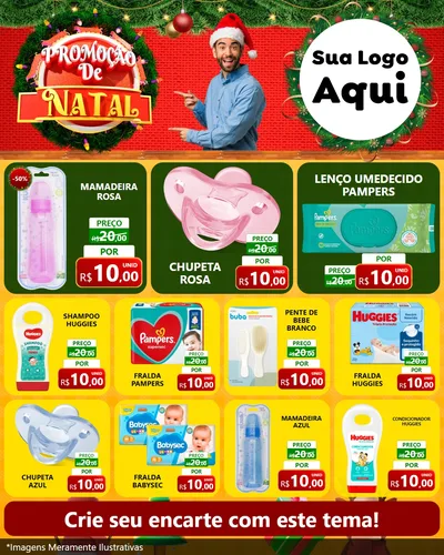Modelo de Rede Social para Feed Instagram com o tema Promoção de Natal para Bebês