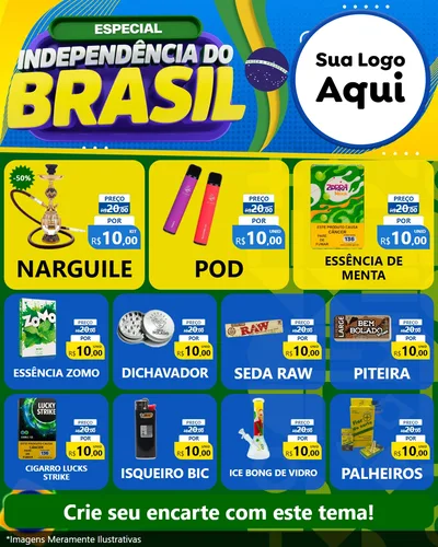 Modelo de Rede Social para Feed Instagram com o tema Especial Independência do Brasil para Tabacaria