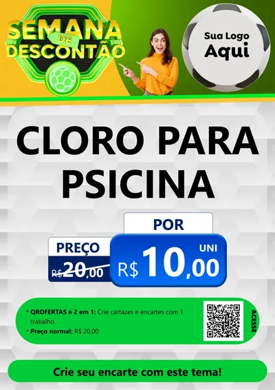Modelo de Cartaz para Cartaz A4 Vertical com o tema Semana de Descontão - Copa para Produtos para Piscina