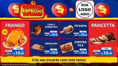 Modelo de TV para TV Horizontal com o tema Ofertas Especiais de Junho para Assados