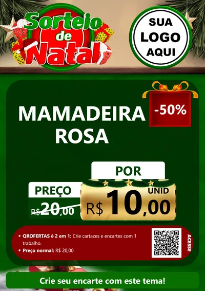 Modelo de Cartaz para Cartaz A4 Vertical com o tema Sorteio de Natal para Bebês