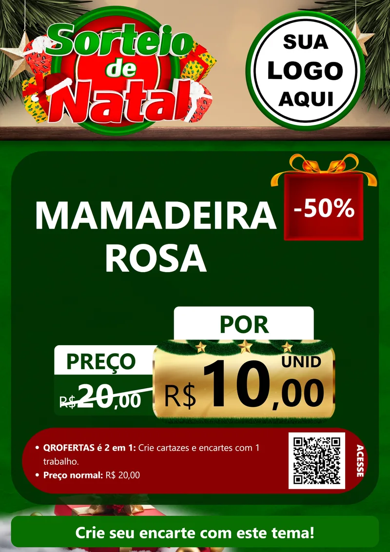 Modelo de Cartaz para Cartaz A4 Vertical com o tema Sorteio de Natal para Bebês